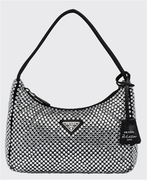 prada black rhinestone bag